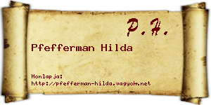 Pfefferman Hilda névjegykártya